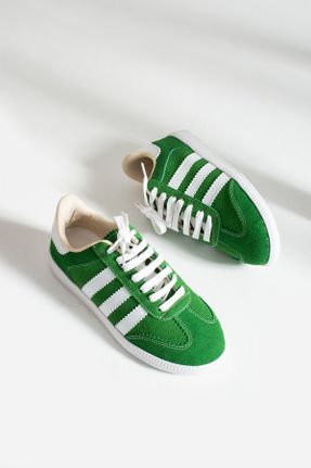 کفش اسنیکر سبز زنانه بند دار جیر کد 814875743