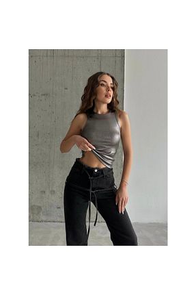 بلوز طوسی زنانه چاپی Genel Markalar - کد 817437178