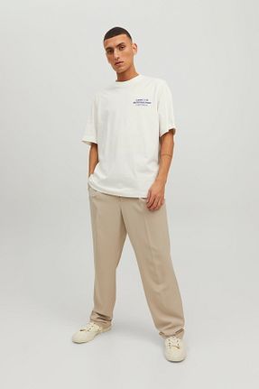 تیشرت سفید مردانه اورسایز Jack & Jones - کد 817628345