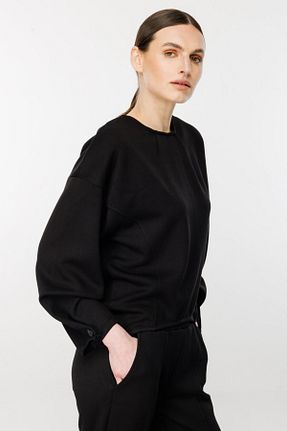 سوئیشرت مشکی زنانه ساده Ekol - کد 817632075