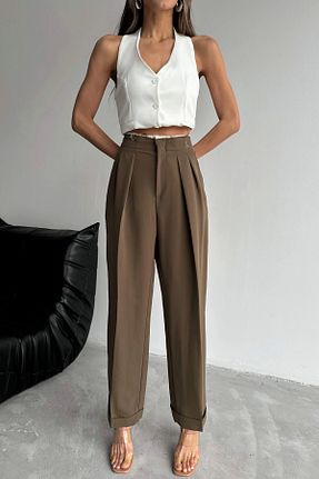 شلوار خاکی زنانه پنبه پلی استر Eka - کد 817575095