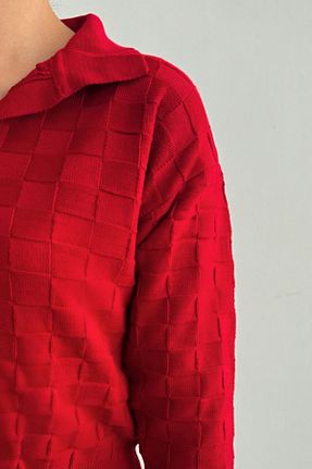 پلیور قرمز زنانه ساده oshebu - کد 817346747