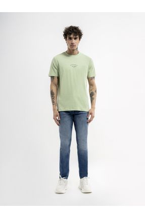 تی شرت سبز مردانه رگولار یقه گرد پنبه (نخی) تکی کد 817831469