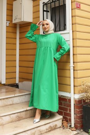 لباس سبز زنانه رگولار بافتنی پنبه - پلی استر کد 817835034