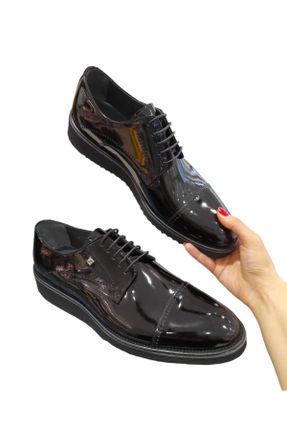 کفش کلاسیک مشکی مردانه چرم طبیعی پاشنه کوتاه ( 4 - 1 cm ) پاشنه ساده کد 817867826