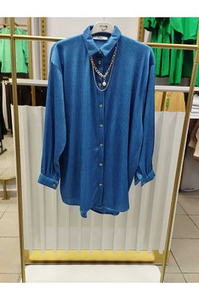 پیراهن حجاب آبی زنانه رگولار dilek balcı butik - کد 817864309