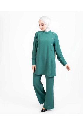 ست بالاتنه و پائین تنه حجاب سبز زنانه رگولار dilek balcı butik - کد 817890242