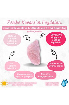 گردنبند جواهر صورتی زنانه سنگ طبیعی Elifsu Jewelry - کد 817896910
