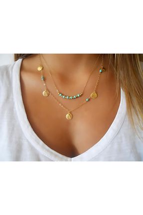 گردنبند جواهر طلائی زنانه فلزی impressive - کد 817909596