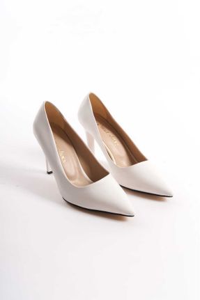 کفش مجلسی سفید زنانه چرم مصنوعی پاشنه متوسط ( 5 - 9 cm ) پاشنه نازک کد 817942946