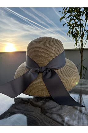 کلاه بژ زنانه حصیر GÖZDE ŞAPKA - کد 817551660
