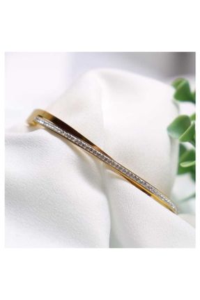 دستبند استیل طلائی زنانه فولاد ( استیل ) کد 817570690