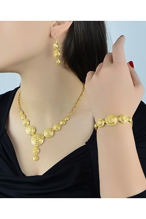 ست طلا طلائی زنانه 14 عیار kuyumcu nurettin - کد 732751189