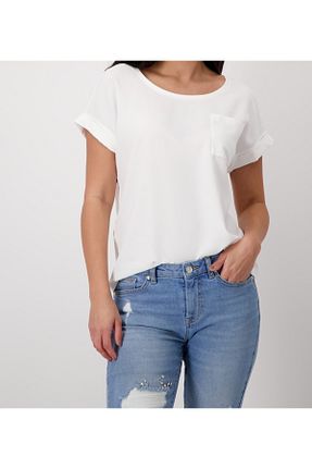 بلوز سفید زنانه ساده TOT MAĞAZACILIK - کد 817569396