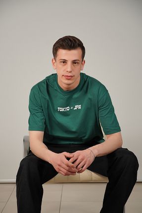 تیشرت سبز مردانه اورسایز Boydimood - کد 817583284