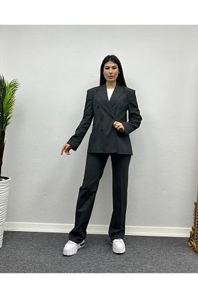ست بالاتنه و پائین تنه طوسی زنانه بافتنی DEQ FASHION - کد 811843292