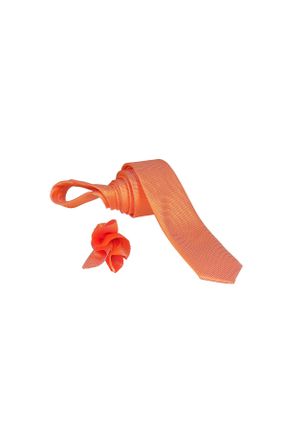 کراوات نارنجی زنانه ویسکون - پلی استر İnce کد 817827494