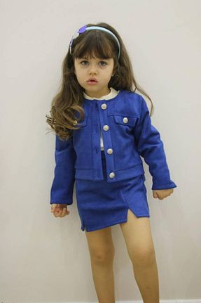 ست بالاتنه و پائین تنه آبی بچه گانه بافتنی Yalçınoğlu - کد 817824555