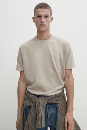 پولوشرت بژ مردانه پنبه ای Massimo Dutti - کد 817839975