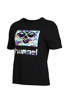 تیشرت اسپرت مشکی زنانه رگولار hummel - کد 34177098