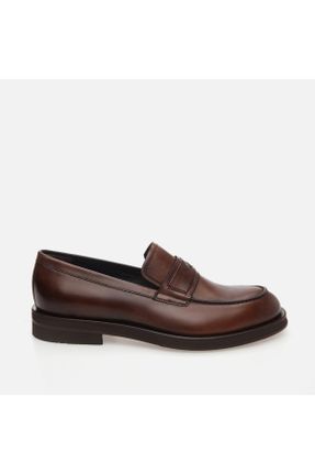 کفش لوفر قهوه ای مردانه چرم طبیعی پاشنه کوتاه ( 4 - 1 cm ) کد 818076817