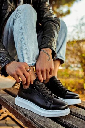 کفش اسنیکر مشکی مردانه بند دار Mida Shoes - کد 111833141