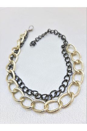 خلخال جواهر مشکی زنانه روکش طلا TÜKKAN ACCESSORİES - کد 111853830