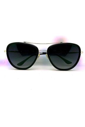 عینک آفتابی مشکی زنانه 56 پلاریزه ترکیبی سایه روشن هندسی کد 112474655