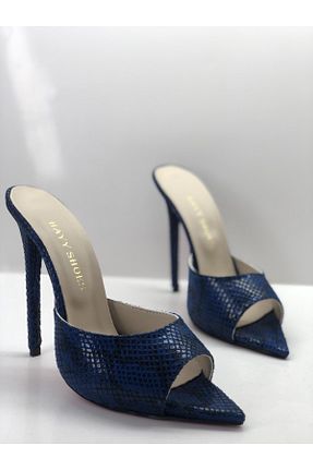 دمپائی سرمه ای زنانه چرم مصنوعی HAYYSHOES - کد 112570495