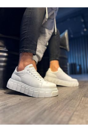 کفش کژوال سفید مردانه چرم مصنوعی پاشنه کوتاه ( 4 - 1 cm ) پاشنه ساده کد 817999151