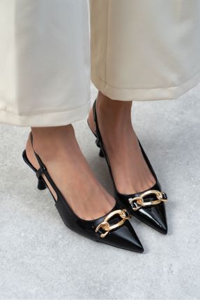 کفش پاشنه بلند کلاسیک مشکی زنانه چرم لاکی پاشنه نازک پاشنه متوسط ( 5 - 9 cm ) کد 815638579