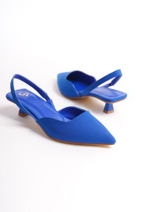 کفش پاشنه بلند کلاسیک آبی زنانه چرم مصنوعی پاشنه نازک پاشنه کوتاه ( 4 - 1 cm ) کد 818183673