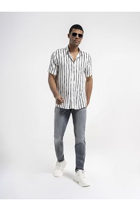 شلوار جین طوسی مردانه پاچه تنگ Loft - کد 818176144