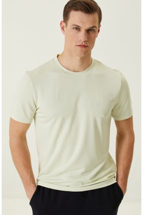 تی شرت سبز مردانه اسلیم فیت یقه گرد مخلوط پلی استر کد 818174528