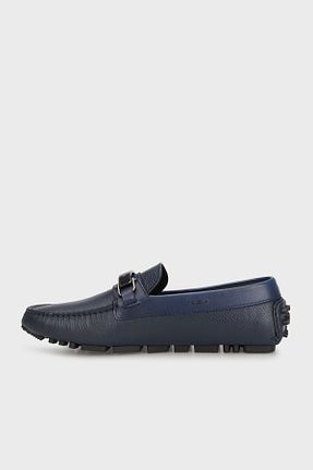 کفش کلاسیک سرمه ای مردانه چرم خالص Emporio Armani - کد 818207176