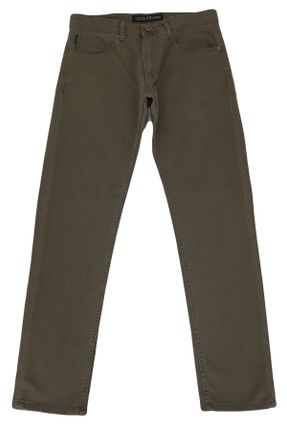 شلوار جین قهوه ای مردانه پاچه لوله ای فاق بلند ساده جوان استاندارد کد 818295843