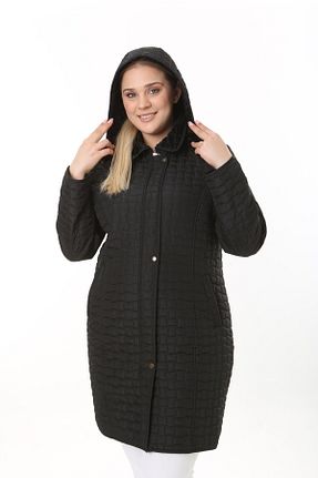 کاپشن سایز بزرگ مشکی زنانه Kazak TUTveAL Collection - کد 358738923