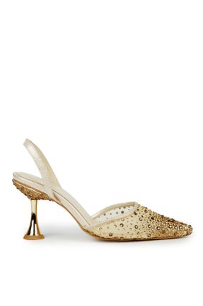 کفش مجلسی طلائی زنانه پاشنه بلند ( +10 cm) پاشنه نازک کد 818431771