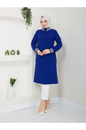 تونیک حجاب سرمه ای زنانه بافت BELLİNA - کد 818436911