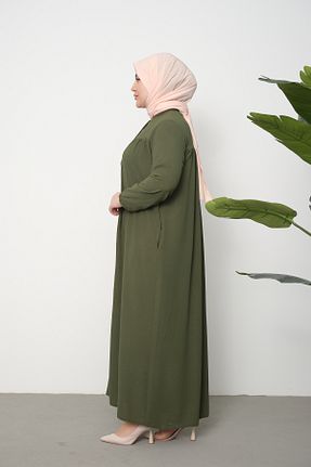 ابایا خاکی زنانه پنبه (نخی) بافتنی سایز بزرگ نازک کد 818481926