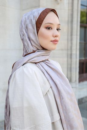 شال قهوه ای زنانه ویسکون Hint İpek - کد 801247558