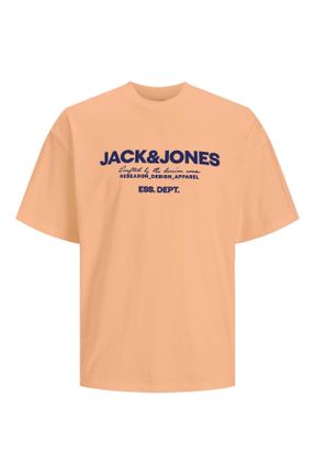 تی شرت نارنجی مردانه Fitted یقه گرد تکی کد 818478919