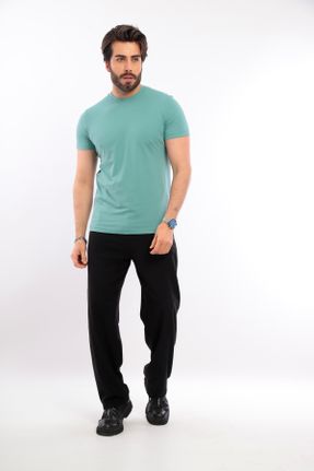 تی شرت سبز مردانه رگولار یقه گرد پنبه (نخی) تکی کد 784821017