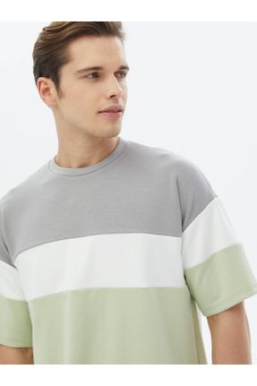 تی شرت سبز مردانه ریلکس یقه گرد کد 818046614