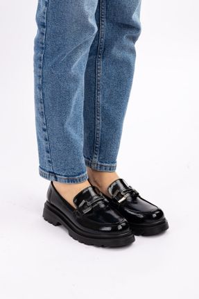 کفش لوفر مشکی زنانه پاشنه کوتاه ( 4 - 1 cm ) کد 818078897