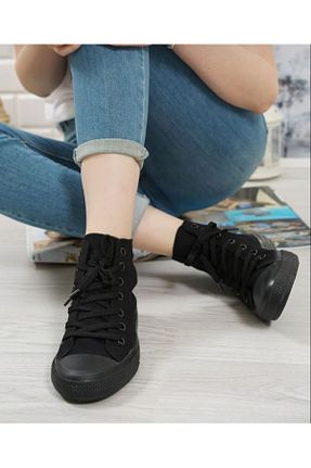 کفش اسنیکر مشکی زنانه بند دار MİSSWEMODASHOES - کد 818121834