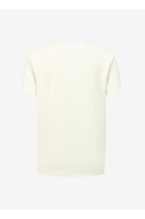تی شرت سفید مردانه لش یقه گرد مخلوط ویسکون کد 811129541