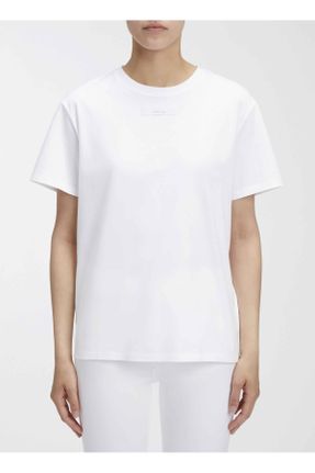 تی شرت سفید زنانه رگولار یقه گرد تکی کد 815755732