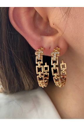 گوشواره جواهر طلائی زیرکن Pinery Jewels - کد 818337776