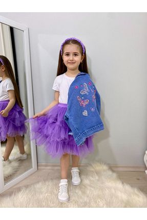 ست بالاتنه و پائین تنه آبی بچه گانه جین ipekkids - کد 818407991